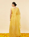 Sunshine Yellow Foiled Gold Print Anarkali Suit image number 4